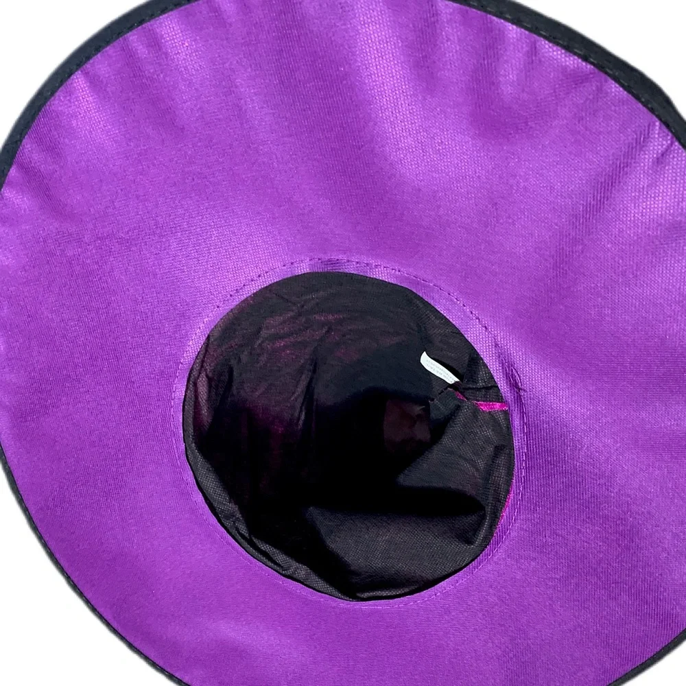 FUCHSIA VELOUR & GITTER WITCH HAT NWT - Picture 6 of 15